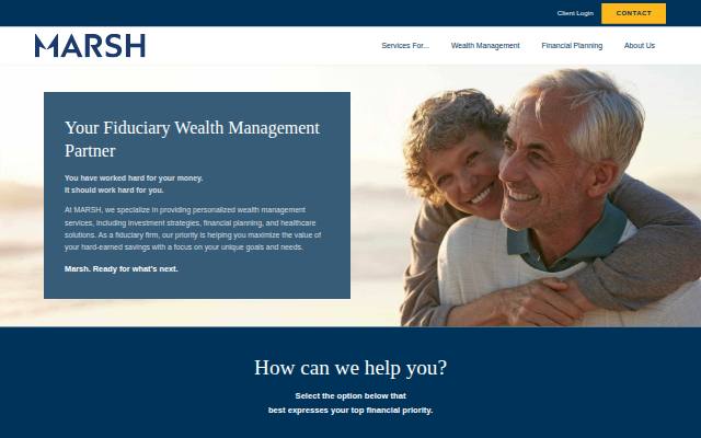 Screenshot of the Marsh Asset Management website, captured 21 July 2026