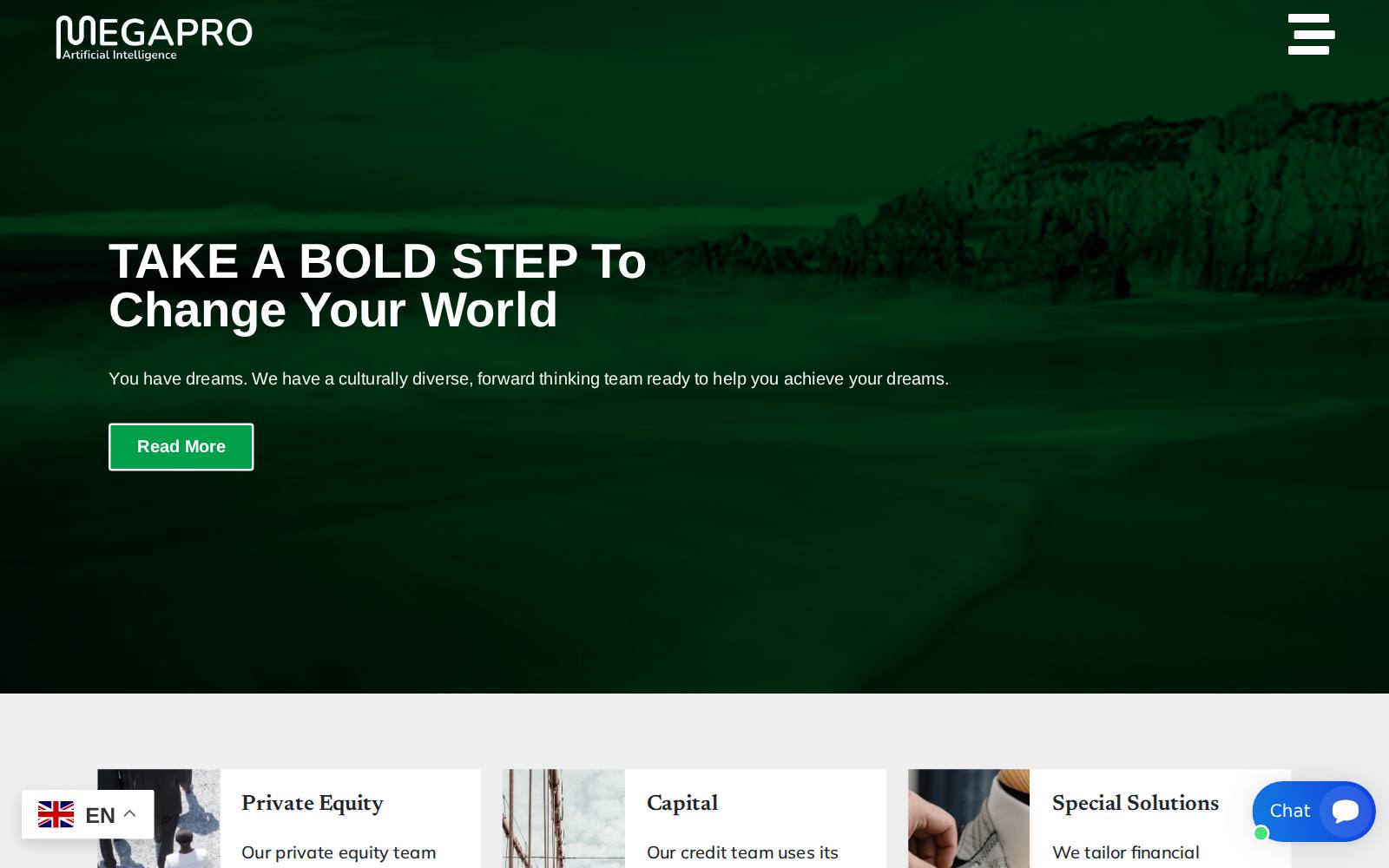 Screenshot of the MegaproAi website, captured 21 July 2026