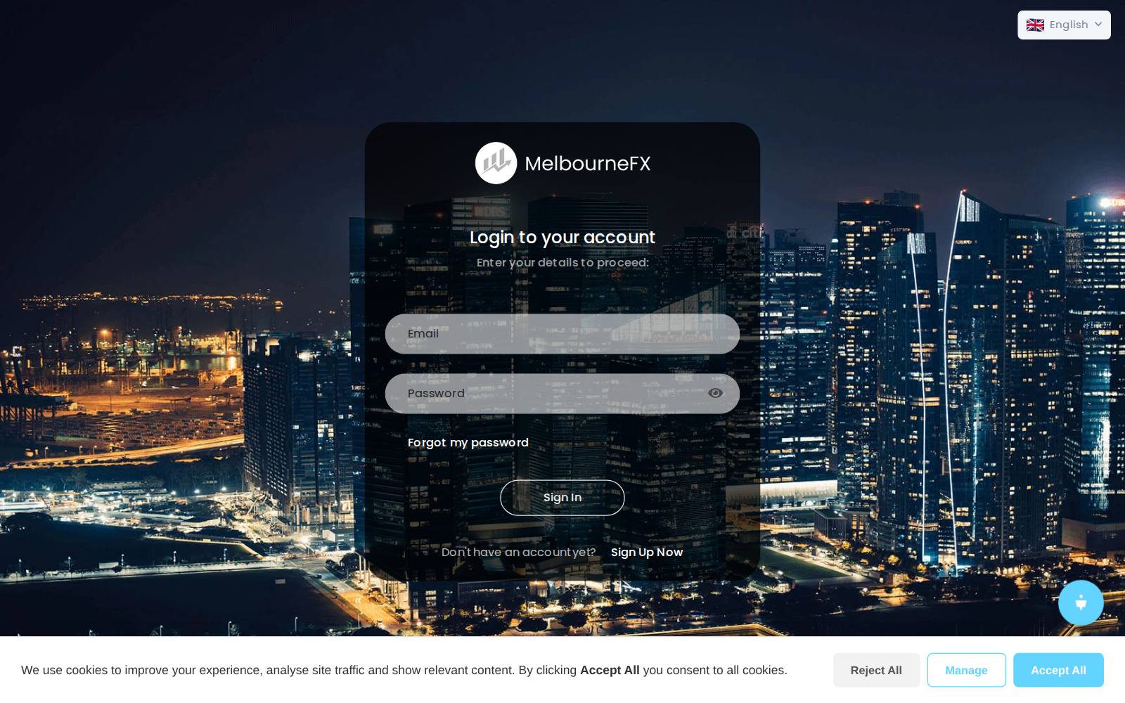Screenshot of the MelbourneFX website, captured 25 July 2026