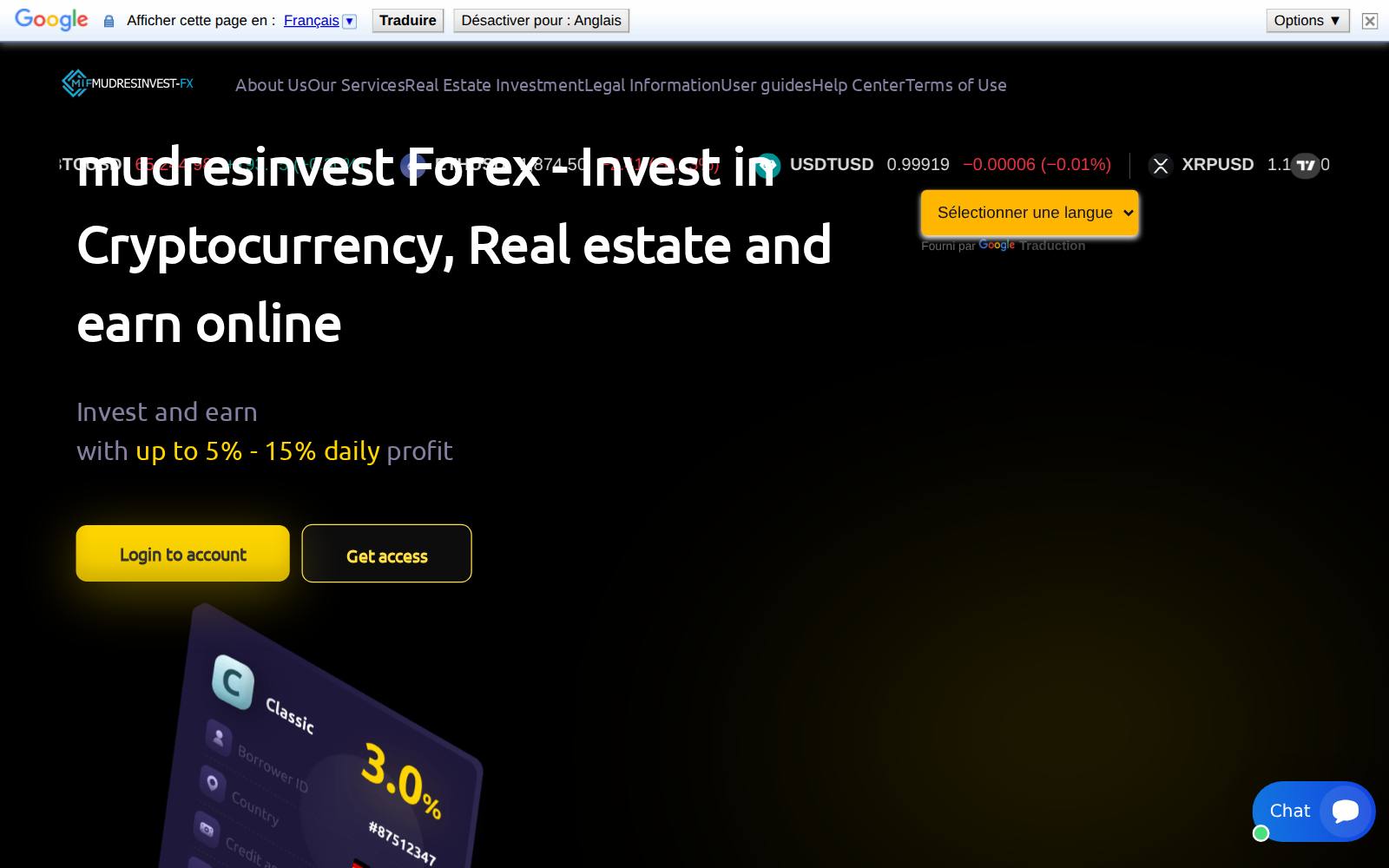 Screenshot of the mudrexcapitalfx.com website, captured 24 July 2026