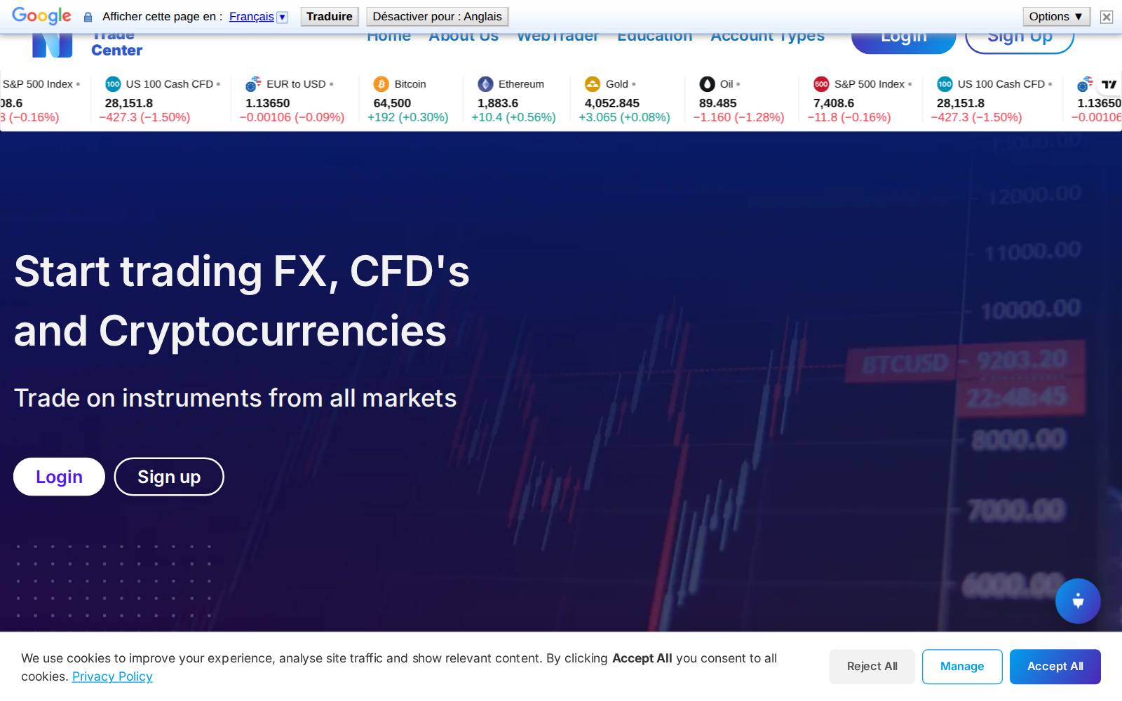 Screenshot of the National Trade Center website, captured 26 July 2026