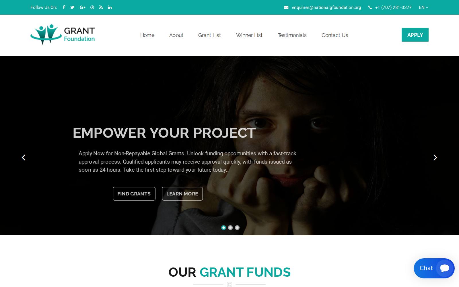Screenshot of the nationalgfoundation.org website, captured 24 July 2026