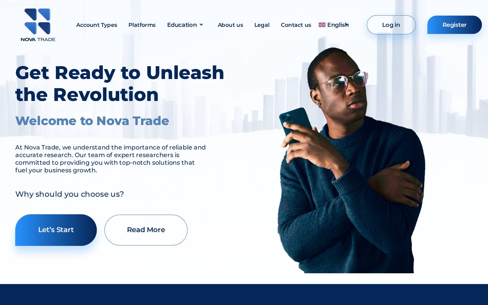 Screenshot of the Nova Trade website, captured 25 July 2026