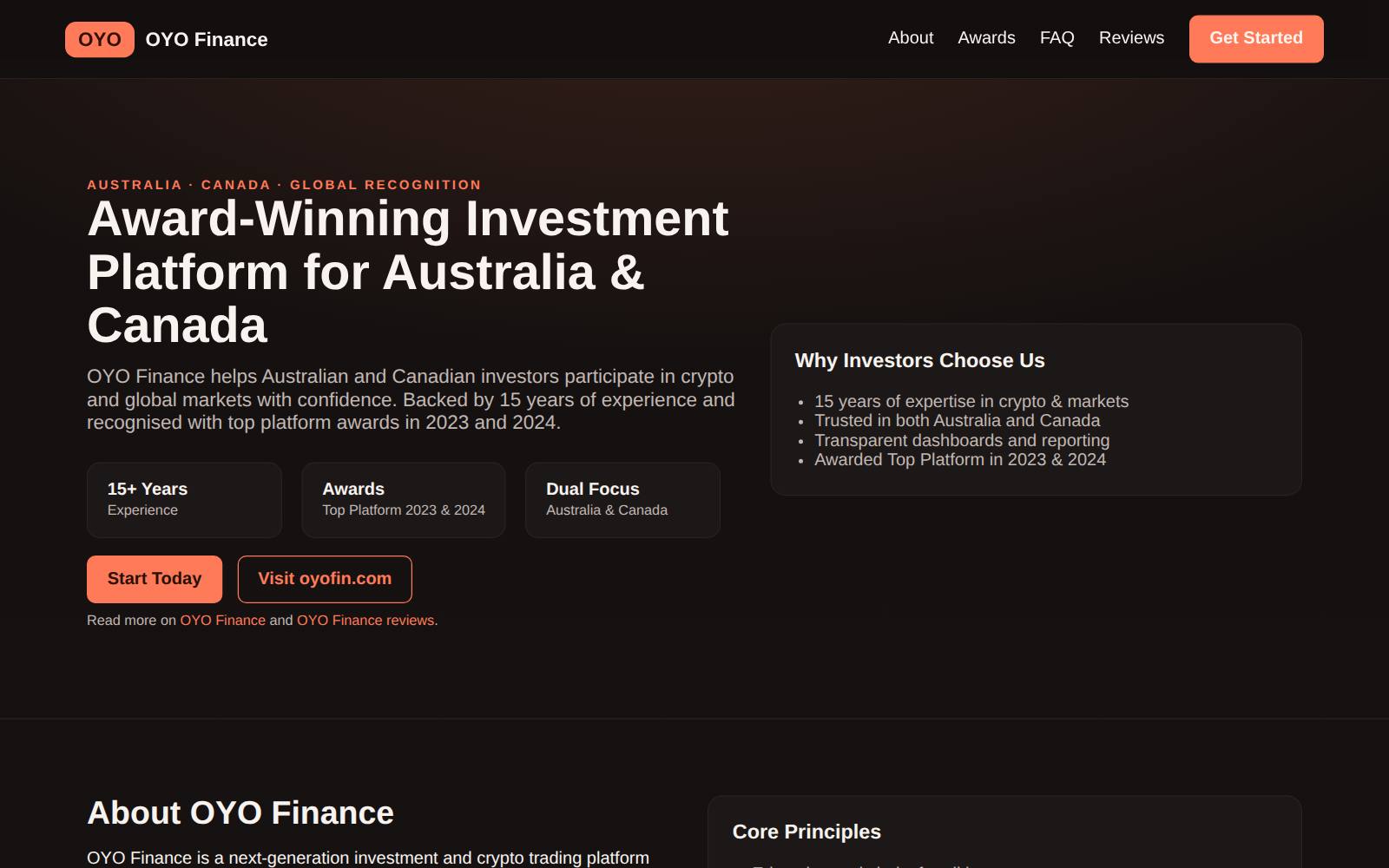 Screenshot of the OYO Finance website, captured 21 July 2026