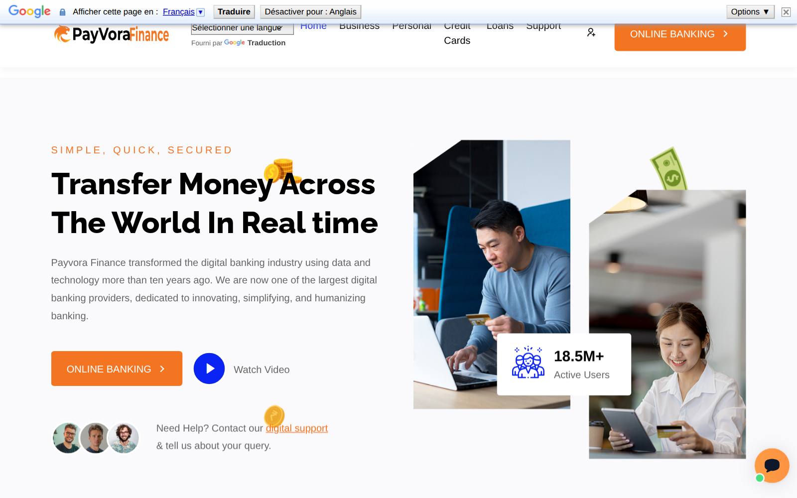 Screenshot of the PayVora Finance website, captured 26 July 2026