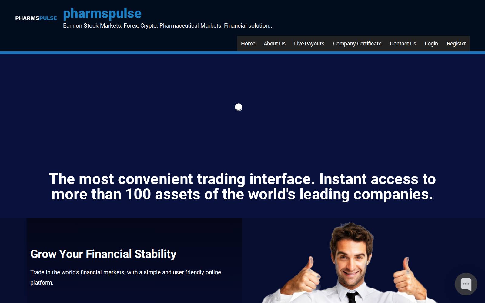 Screenshot of the Pharmspulse website, captured 1 August 2026