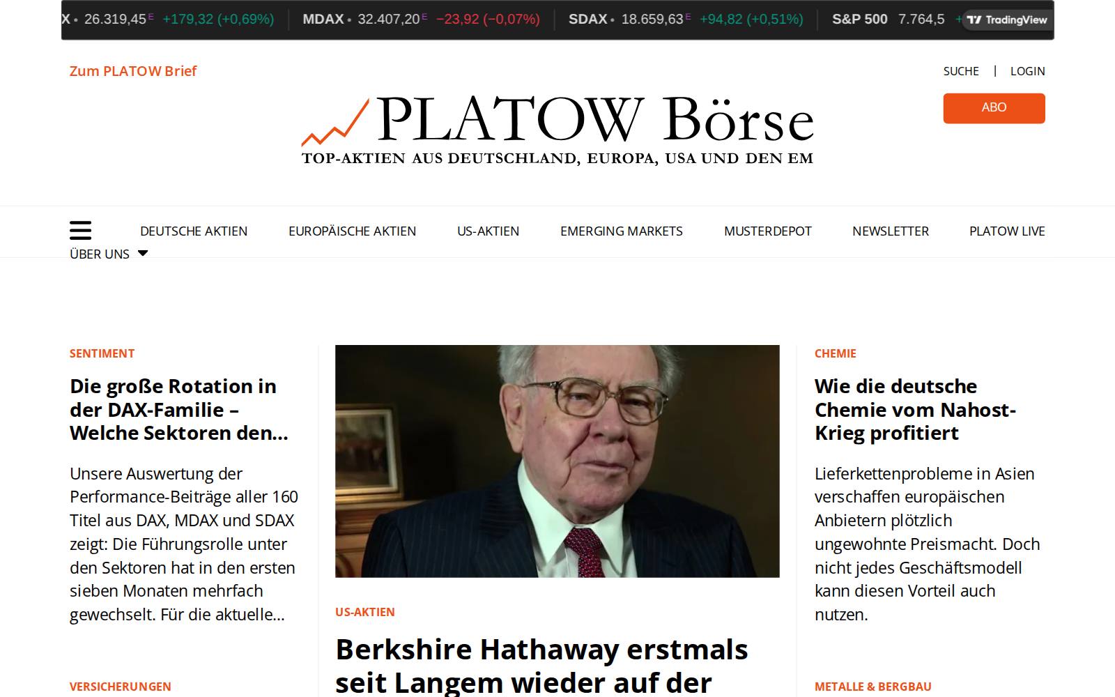 Screenshot of the platow.de website, captured 11 August 2026