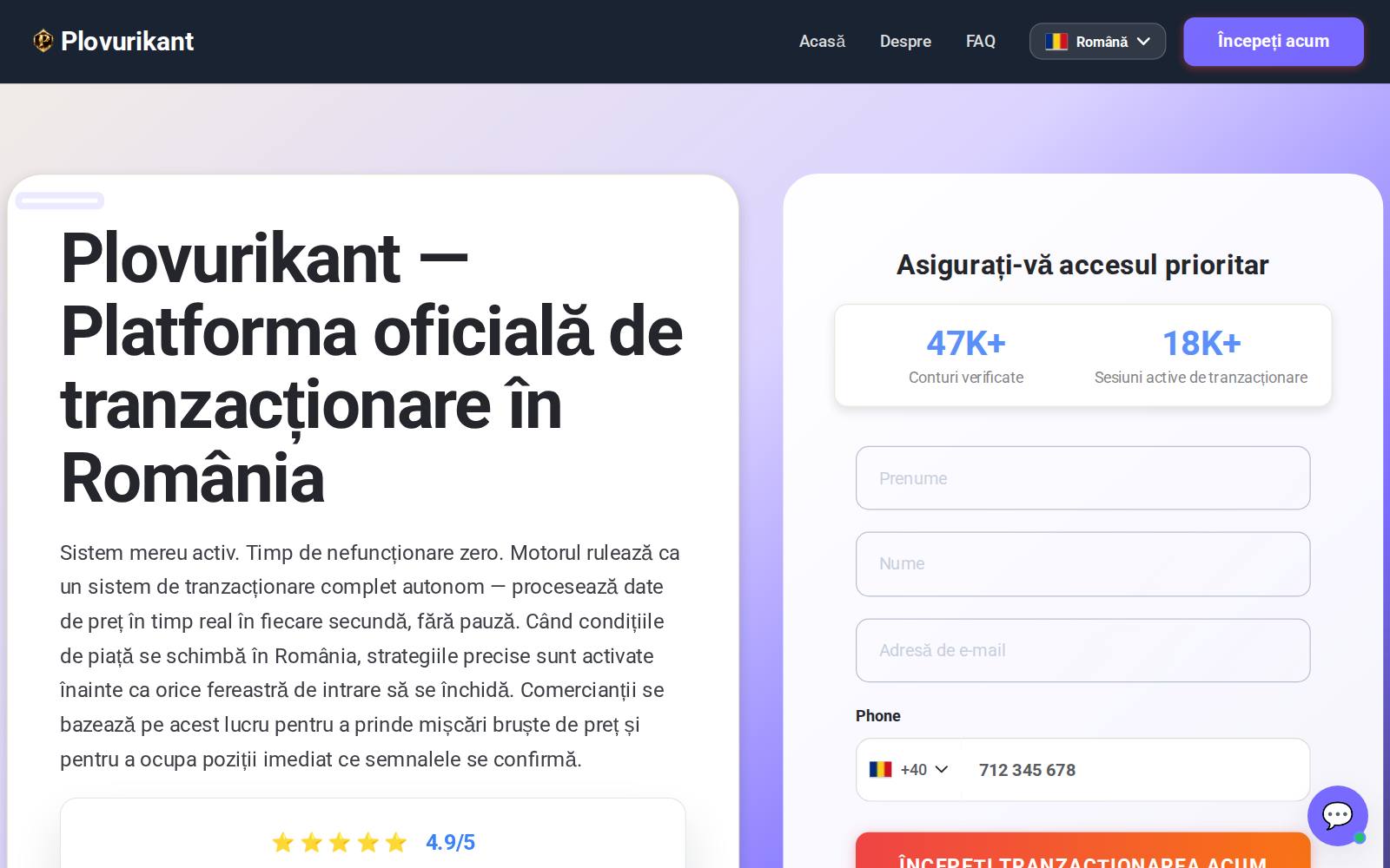 Screenshot of the PLOVURIKANT website, captured 23 July 2026