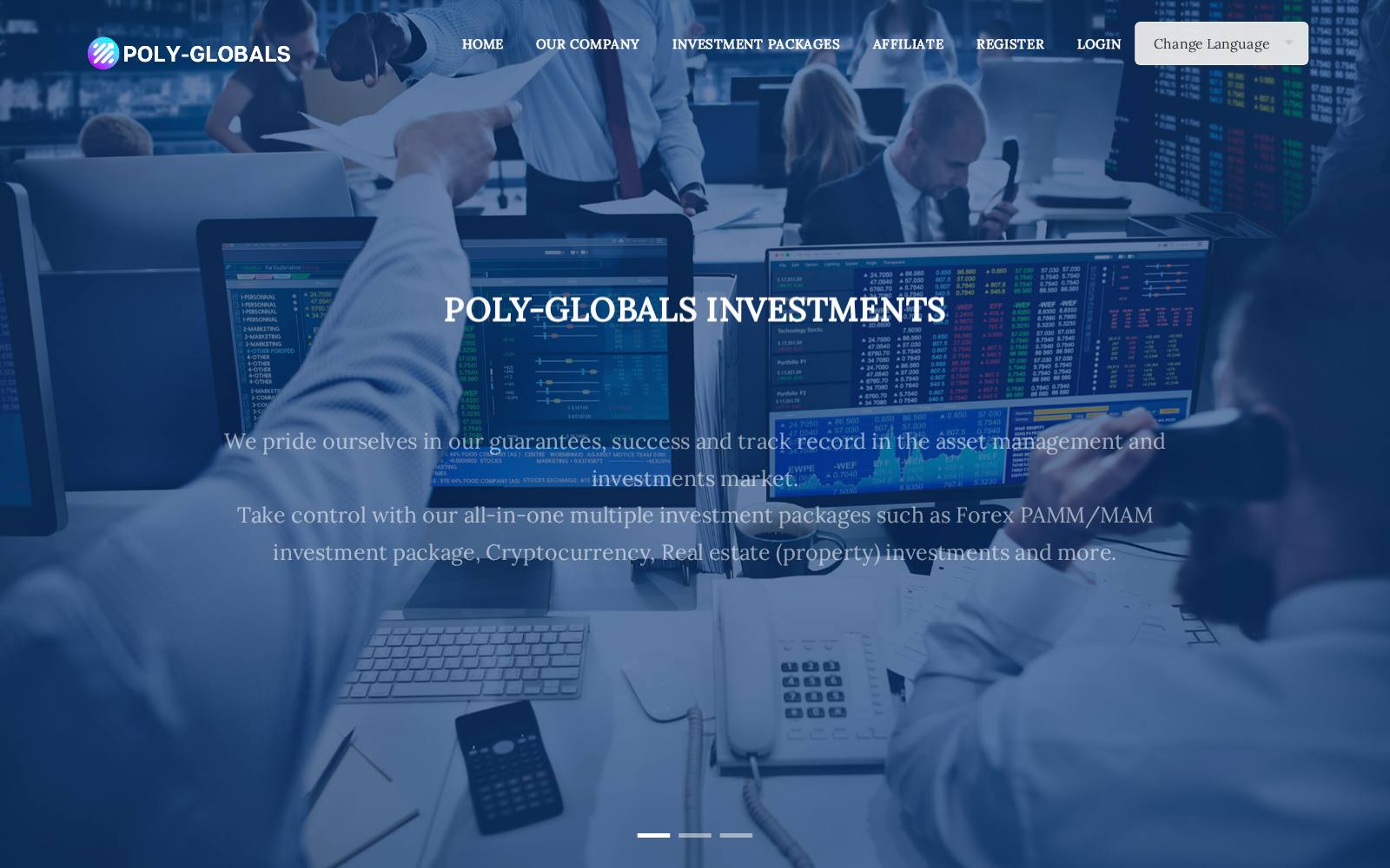 Screenshot of the poly-global.org website, captured 24 July 2026