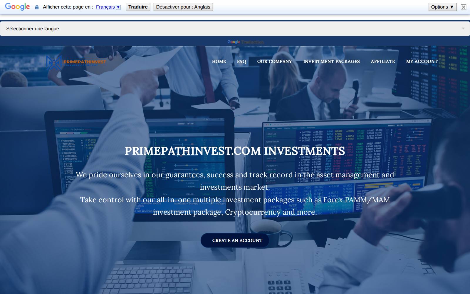 Screenshot of the primepathinvest.com website, captured 28 July 2026