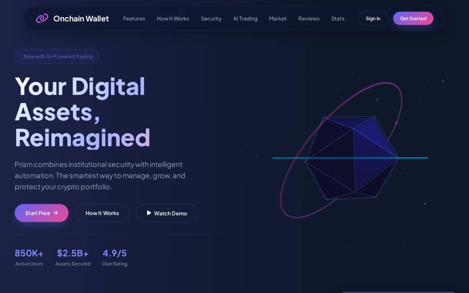 Screenshot of the Prism Wallet website, captured 21 July 2026