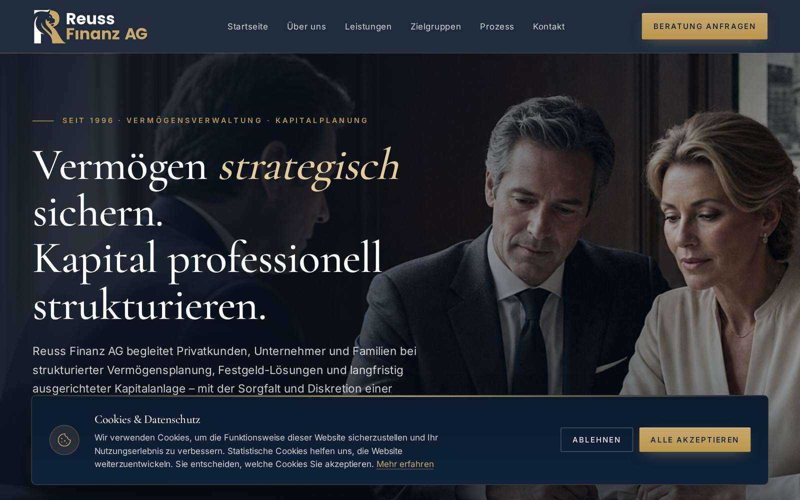 Screenshot of the reuss-ag.com website, captured 6 August 2026