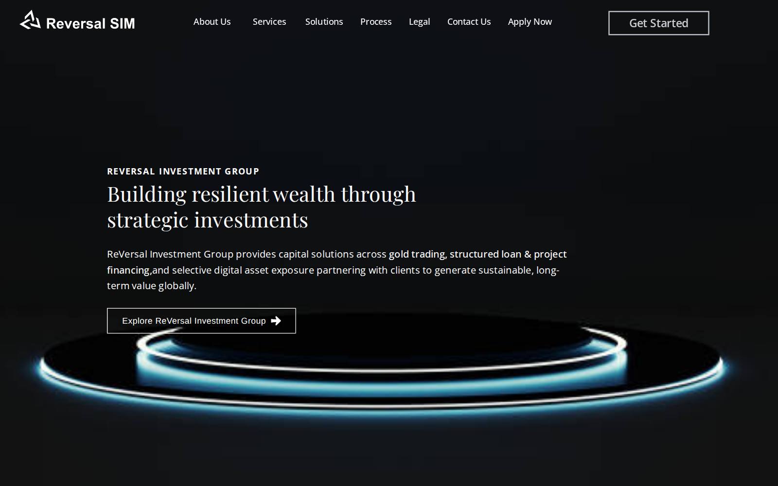 Screenshot of the Reversal Investment Group website, captured 21 July 2026