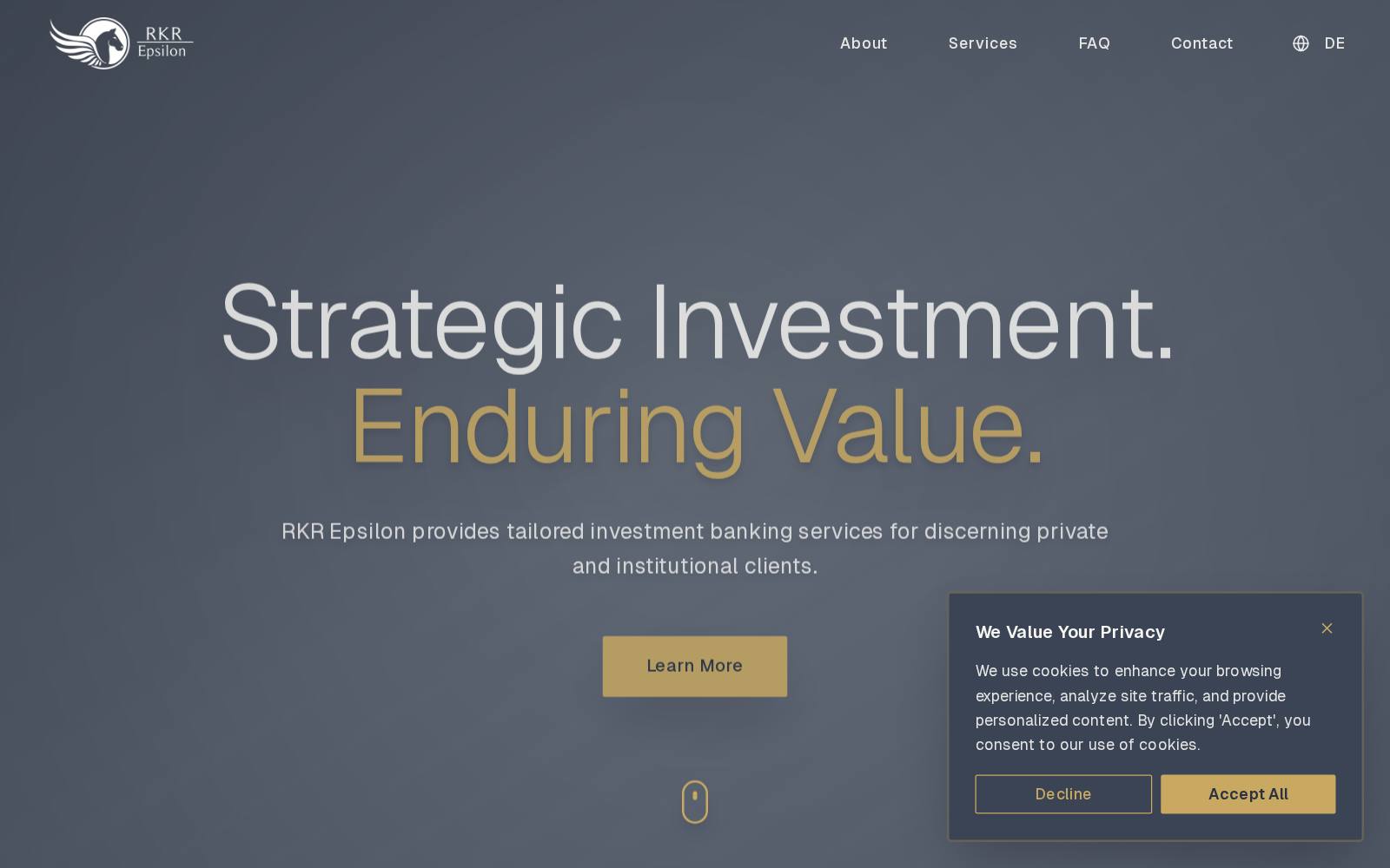 Screenshot of the Rkr Epsilon website, captured 24 July 2026
