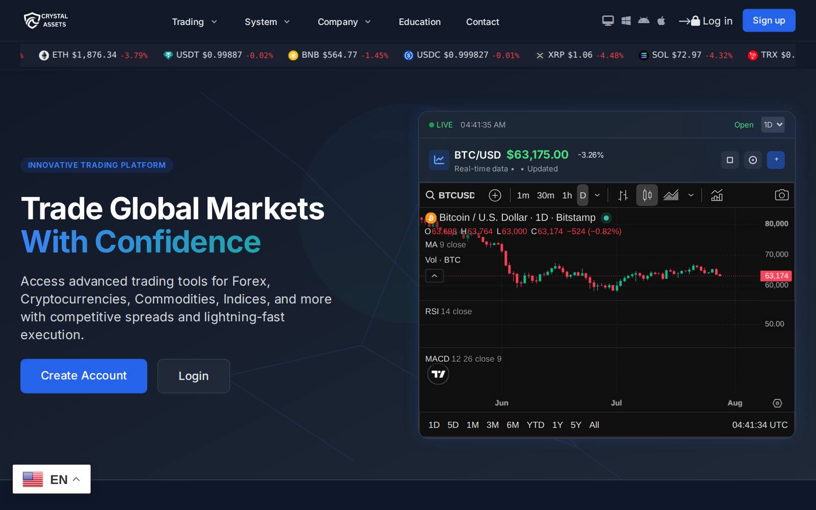Screenshot of the secure.crystalassetsinc.com website, captured 28 July 2026