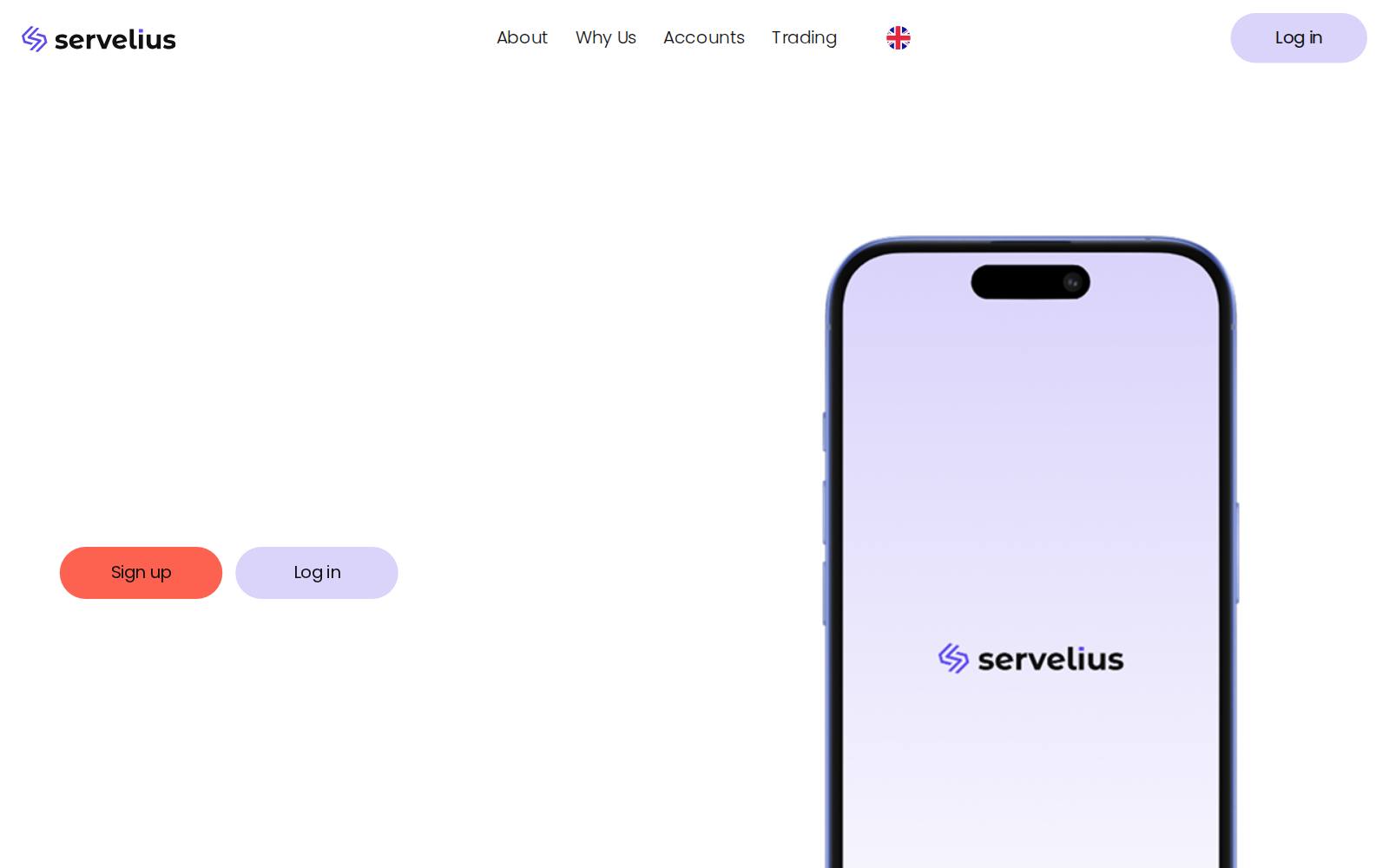 Screenshot of the Servelius website, captured 21 July 2026
