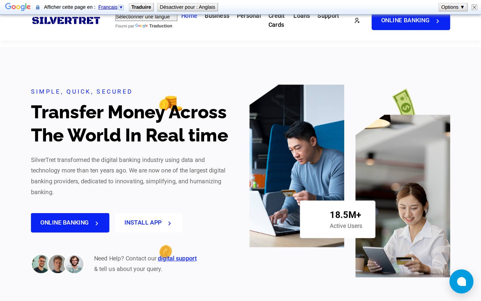 Screenshot of the SILVERTRET website, captured 25 July 2026