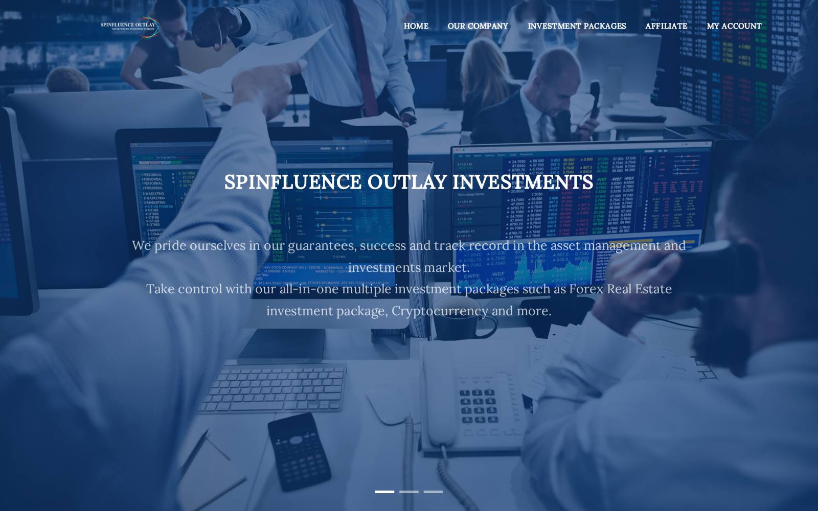 Screenshot of the spinfluence-outlay.com website, captured 24 July 2026