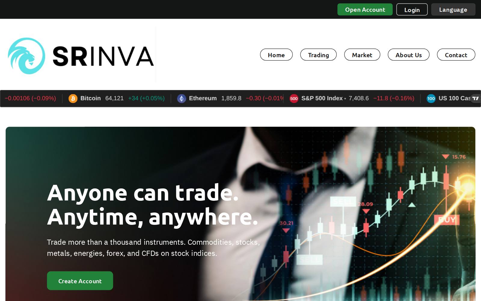 Screenshot of the SRINVA website, captured 25 July 2026