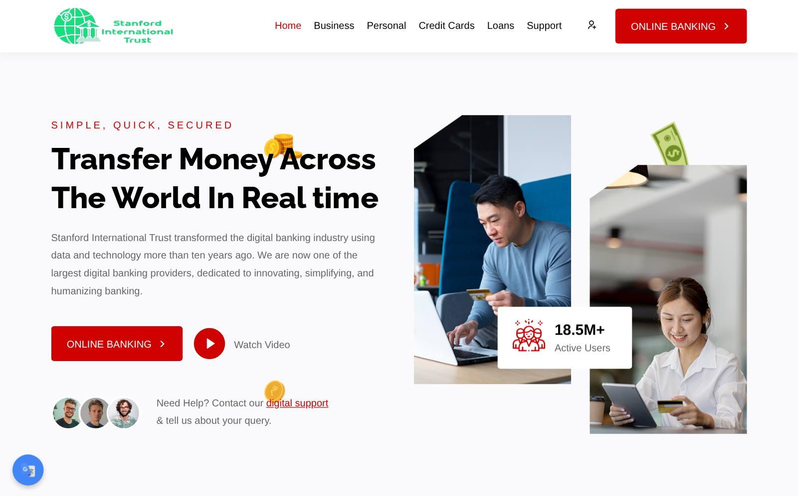 Screenshot of the stanfordinternationaltrust.com website, captured 24 July 2026