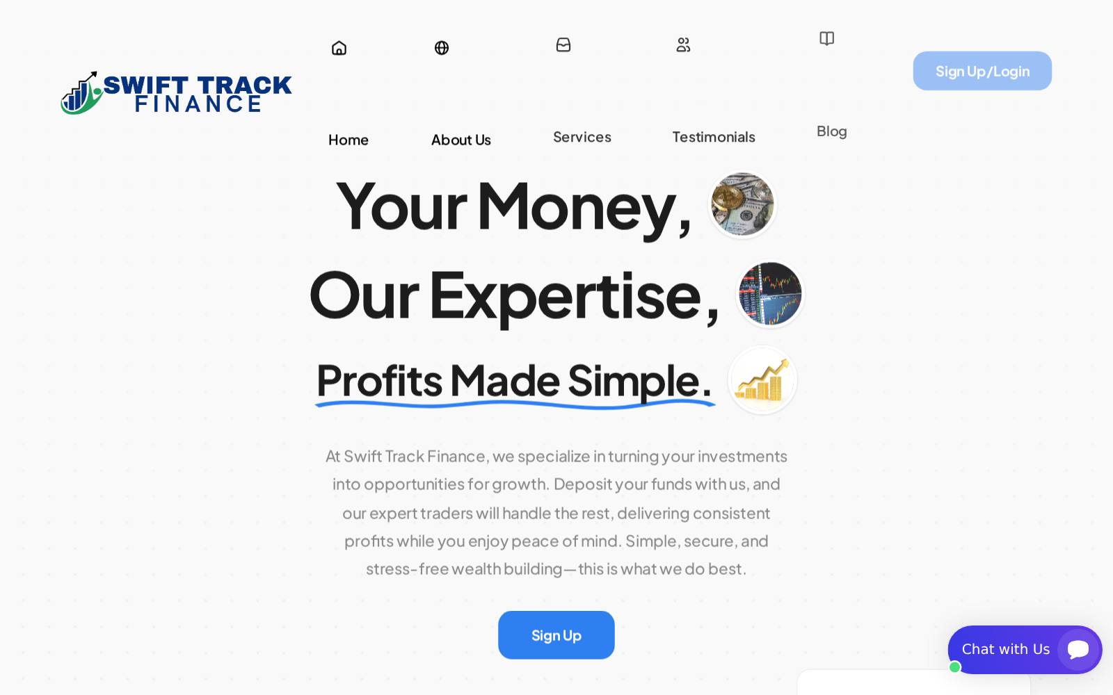 Screenshot of the Swift Track Finance website, captured 21 July 2026