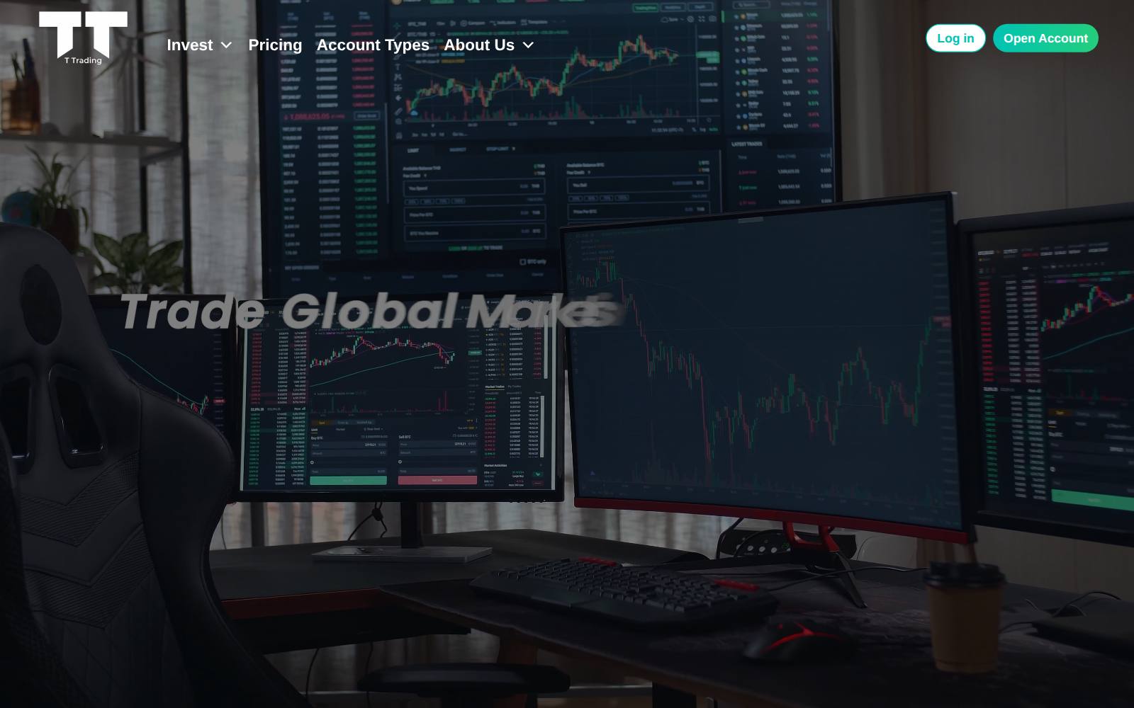 Screenshot of the T Trading / ttrading.io website, captured 1 August 2026