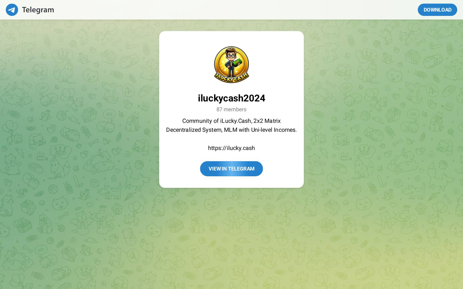 Στιγμιότυπο του ιστότοπου Telegram "iluckycash2024", 21 Ιουλίου 2026