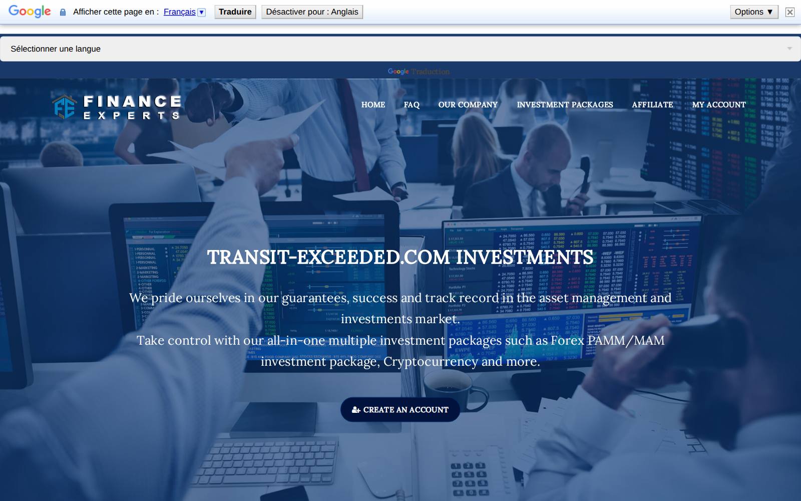 Screenshot of the transit-exceeded.com website, captured 24 July 2026