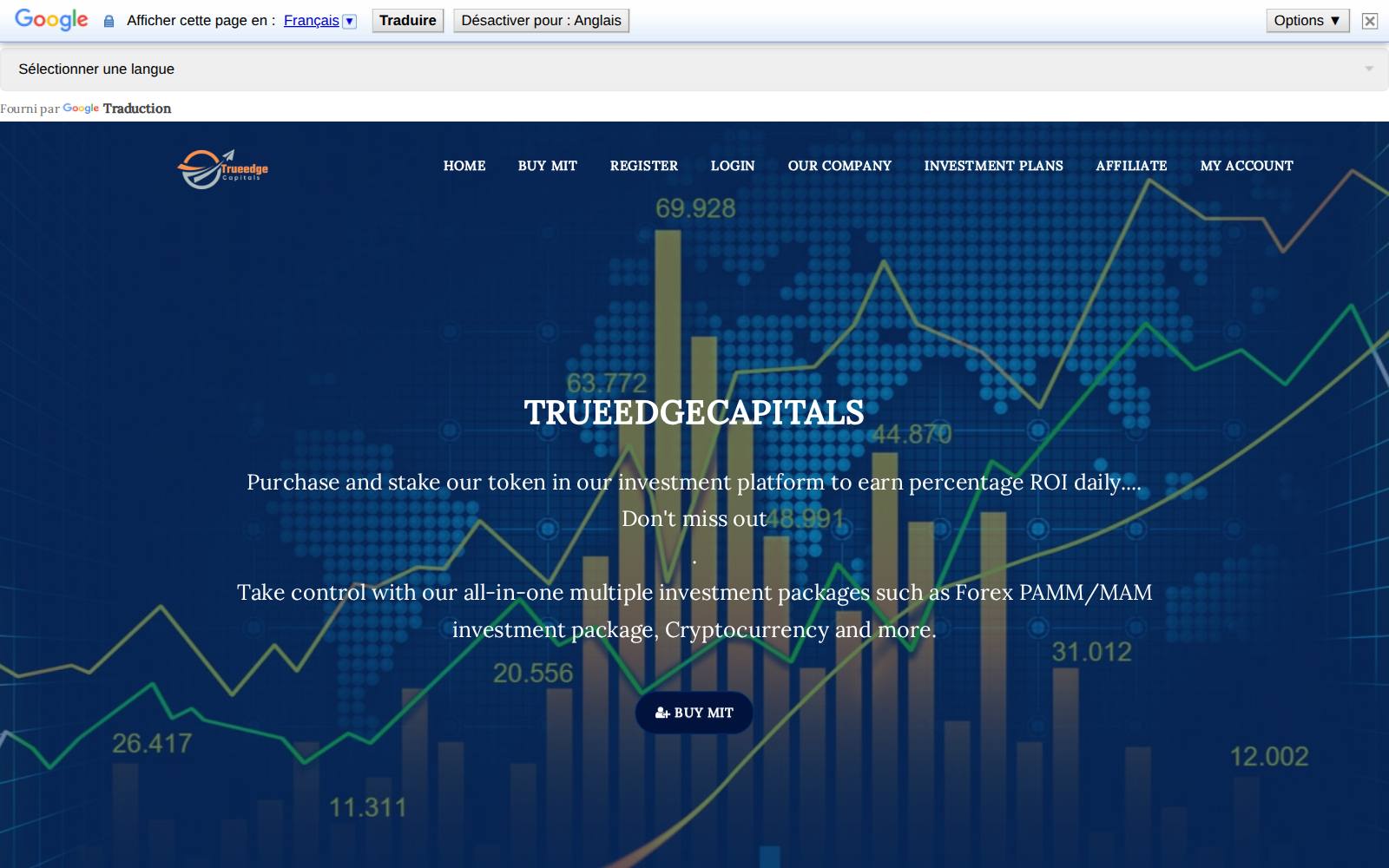 Screenshot of the trueedgecapitals.com website, captured 24 July 2026