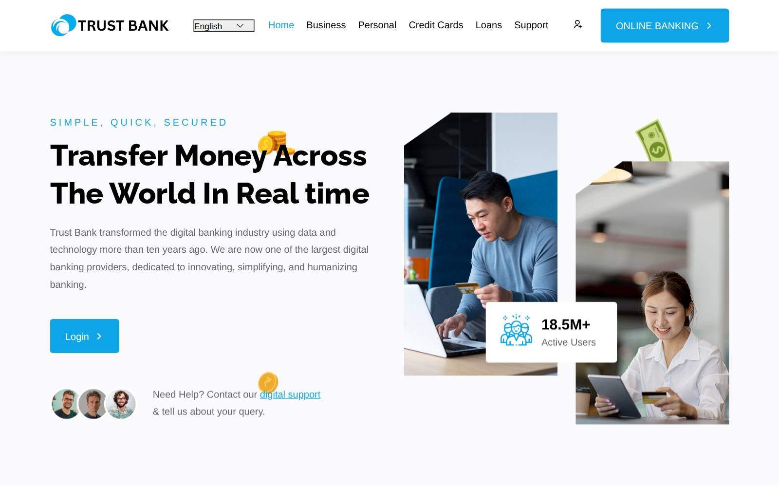 Screenshot of the TRUST BANK website, captured 25 July 2026
