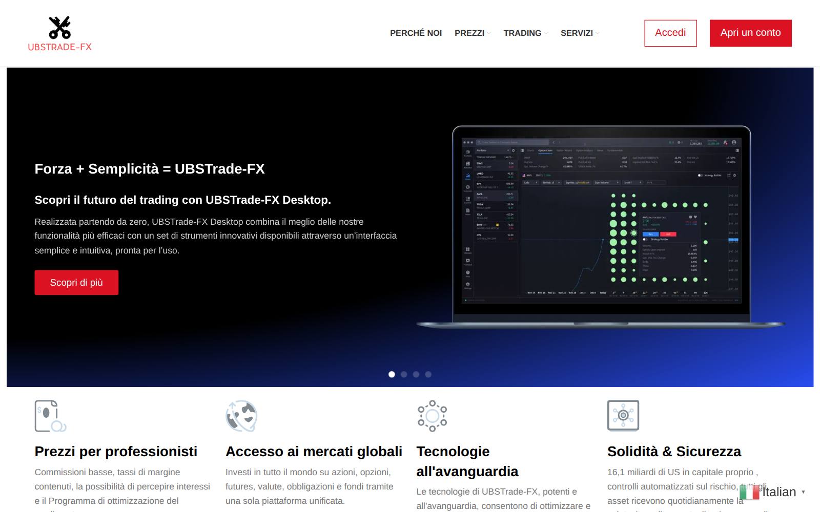 Screenshot of the Ubstrade-Fx website, captured 30 July 2026