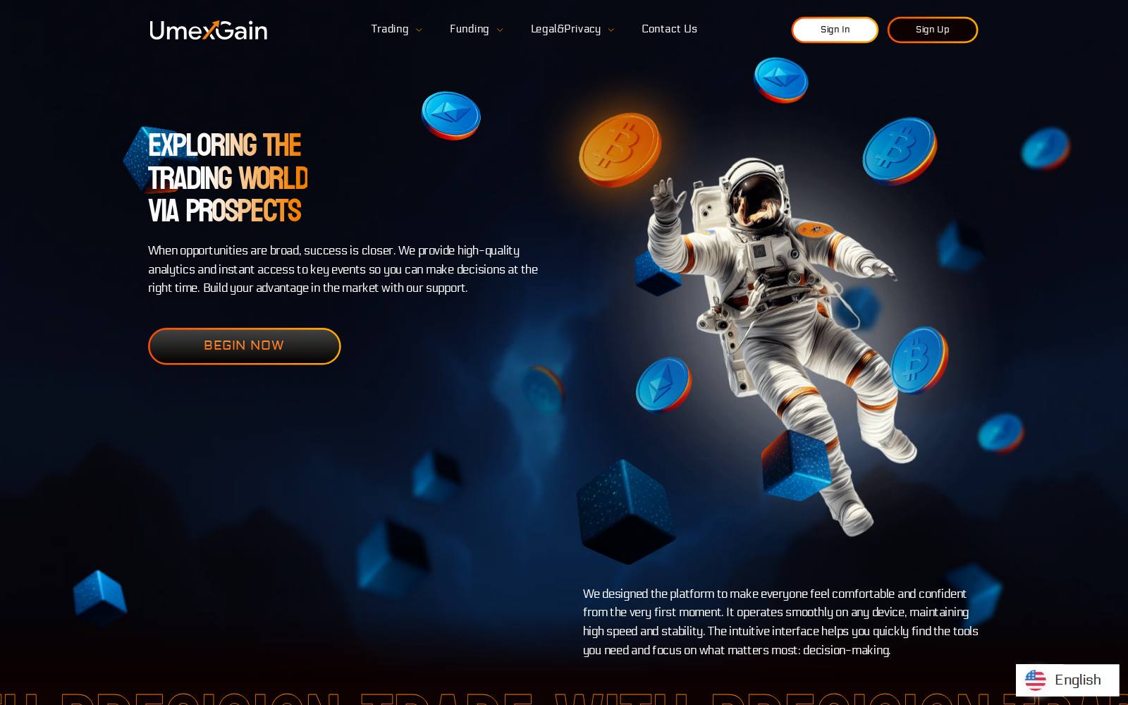 Screenshot of the Umexgain website, captured 21 July 2026
