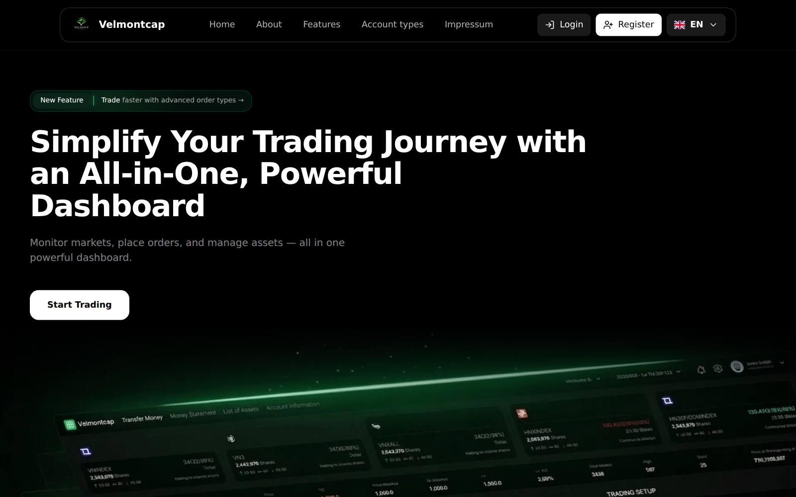 Screenshot of the Velmontcap website, captured 21 July 2026