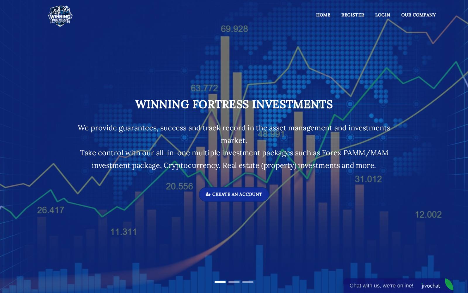 Screenshot of the winningfortress.live website, captured 25 July 2026