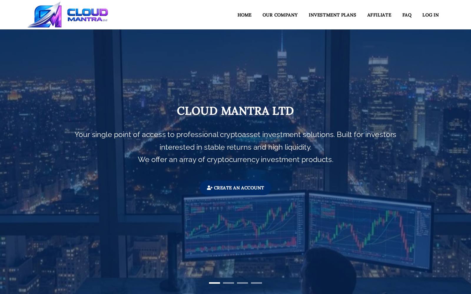 Screenshot of the www.mantraclouds.com website, captured 26 July 2026