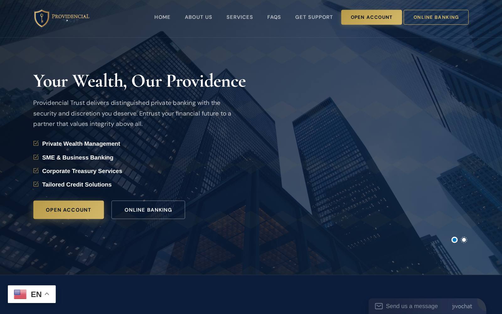 Screenshot of the www.providencialtrust.com.co website, captured 25 July 2026