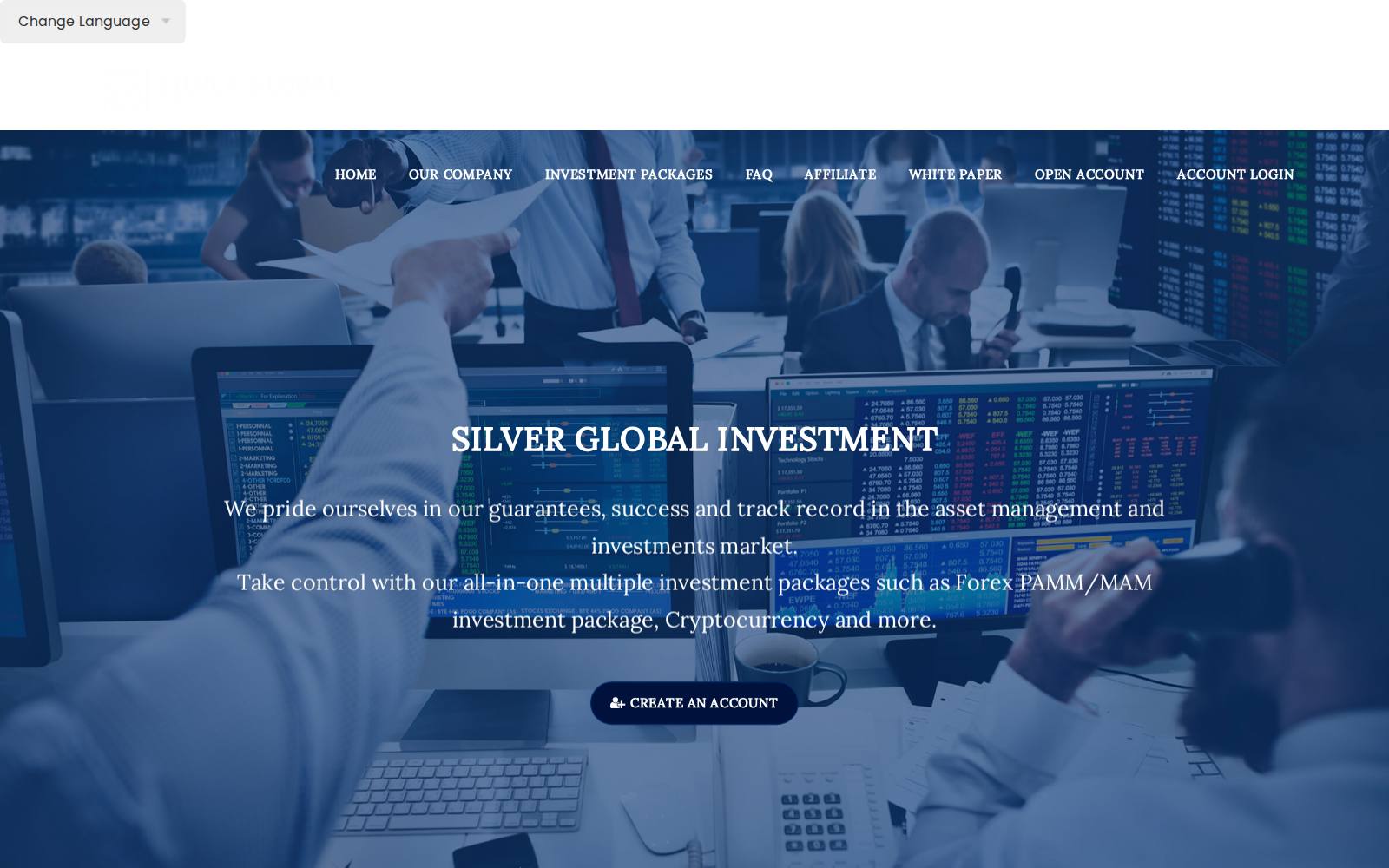 Screenshot of the www.silverglobalinvestment.com website, captured 26 July 2026