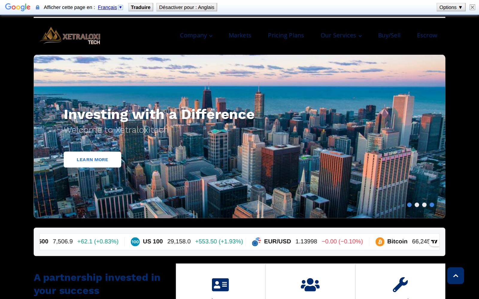 Screenshot of the Xetraloxi Tech website, captured 21 July 2026