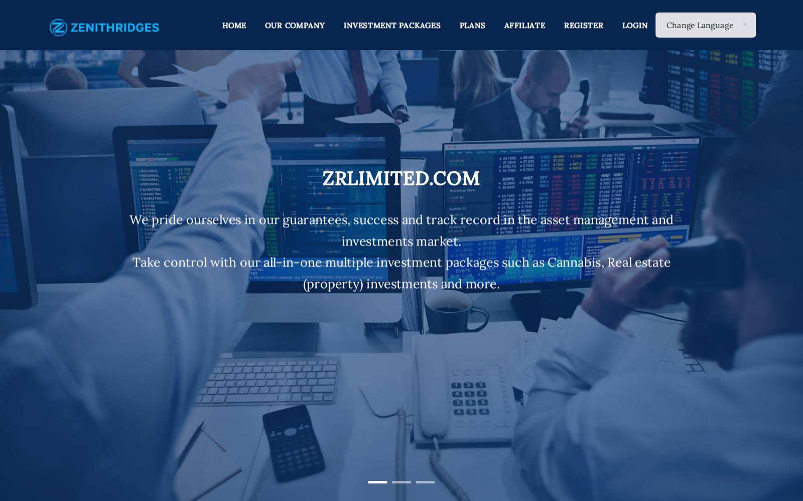 Screenshot of the Zenithridges website, captured 25 July 2026