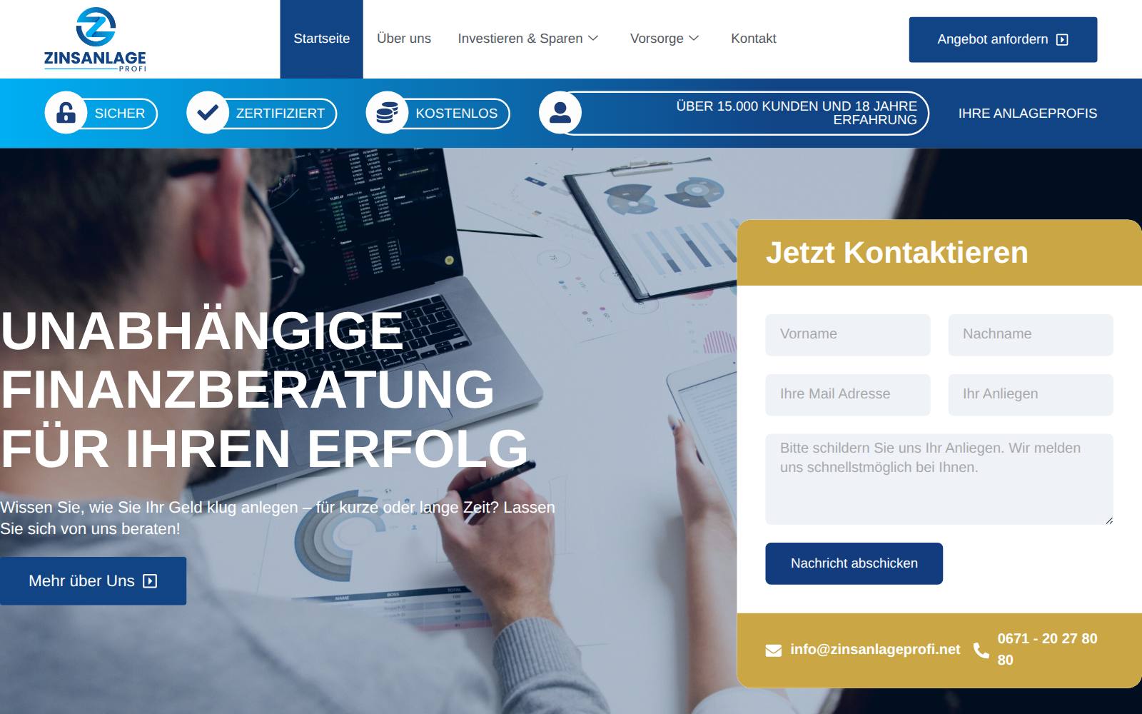 Screenshot of the zinsanlageprofi.net website, captured 12 August 2026