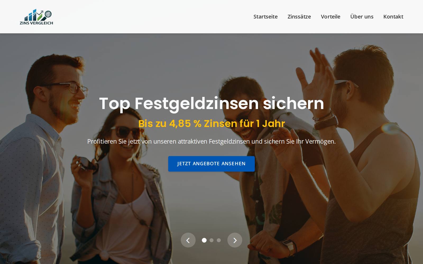 Screenshot of the zinsvergleich365.de website, captured 25 July 2026